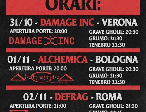 LE TRE NOTTI DEL TERRORE, gli orari delle esibizioni dei tre eventi